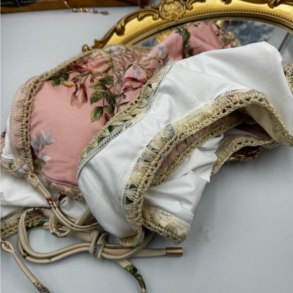 🆕 ZIMMERMANN 🧿 NWT Waverly Keyhole Crochet One Piece Swimsuit, Pink - Sz 3 - 8 - Picture 16 of 16